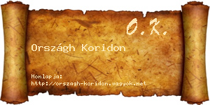 Országh Koridon névjegykártya